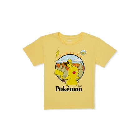 Nintendo Girls Pokemon Pikachu, Crew Neck, Short Sleeve, Graphic T-Shirt, Sizes 4-16