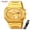 Gold, variant on Watch for Men, Polygonal Steel Band Quartz Watch with Sub-Dials and Stopwatch, Date Display and Decorative Moon-Style Dial