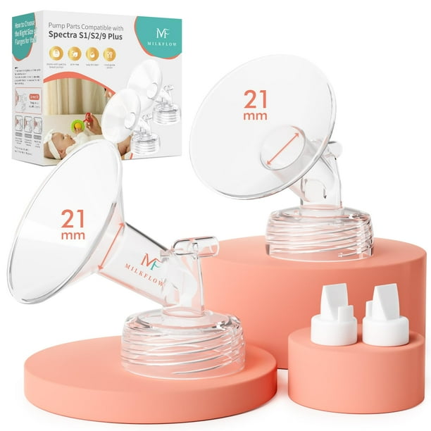 Repuestos de Brida y Válvula MilkFlow 21mm para Extractor de Leche, Paquete de 2