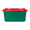 thumbnail image 3 of GreenMade 27 Gallon ProGrade Storage Tote, Red Lid & Green Base, Heavy-Duty Holiday Storage Bin, 3 of 8