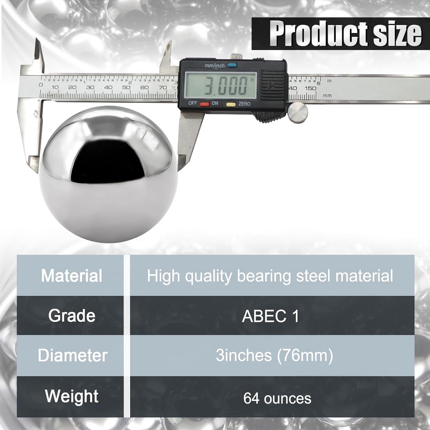 Deep Dream 2 Pieces 3 inch Chrome Steel Bearing Balls 76mm Precision Steel Balls for Bicycle Bearings