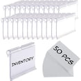 thumbnail image 1 of 50pcs Labels for Storage Bins Plastic Label Clip, Basket Labels Clip On Wire Shelf Price Label Holder Merchandise Sign Display Holder, 50pcs Label Insert Included (2.76IN*1.65IN), 1 of 4