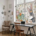 thumbnail image 5 of Happy Easter Kitchen Curtains 54 Inch Length, Spring Bunny Easter Eggs Floral Beige Burlap Tiers Curtains for Bathroom Bedroom Cafe, Light Filtering Small Window Treatment Drapes 2 Panels 42"Wx54"L, 5 of 8