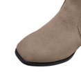 thumbnail image 5 of hopeusnice Round Toe Stretch Chunky Heel Ankle Boots Women Suede Fashion Boots for Street Style Khaki 40, 5 of 8