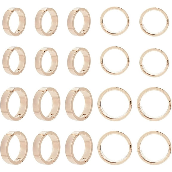 20pcs Loose Leaf Rings 0.8" 1" Book Biding Rings Golden Metal Book Rings Alloy Ring Round Binder Discs Binding Ring Expansion Discs
