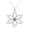 Silver, variant on Gold Over Sterling Silver with Blue Moissanite Flower Pendant with 18" Chain