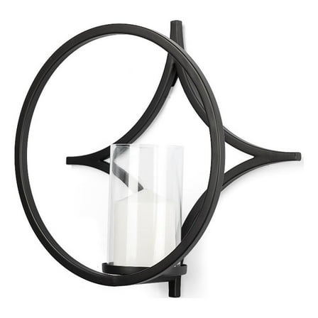 Mercana Lyra Ii Wall-Mounted Candle Holder in Black