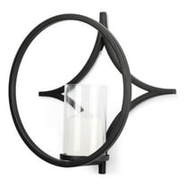 Mercana Lyra Ii Wall-Mounted Candle Holder in Black