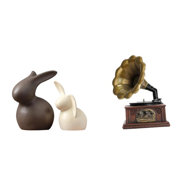 Juego de estatuas de cerámica con estatua vintage, figura de resina, artesanías, escultura coleccionable, adorno, textura artística única, adecuado pa