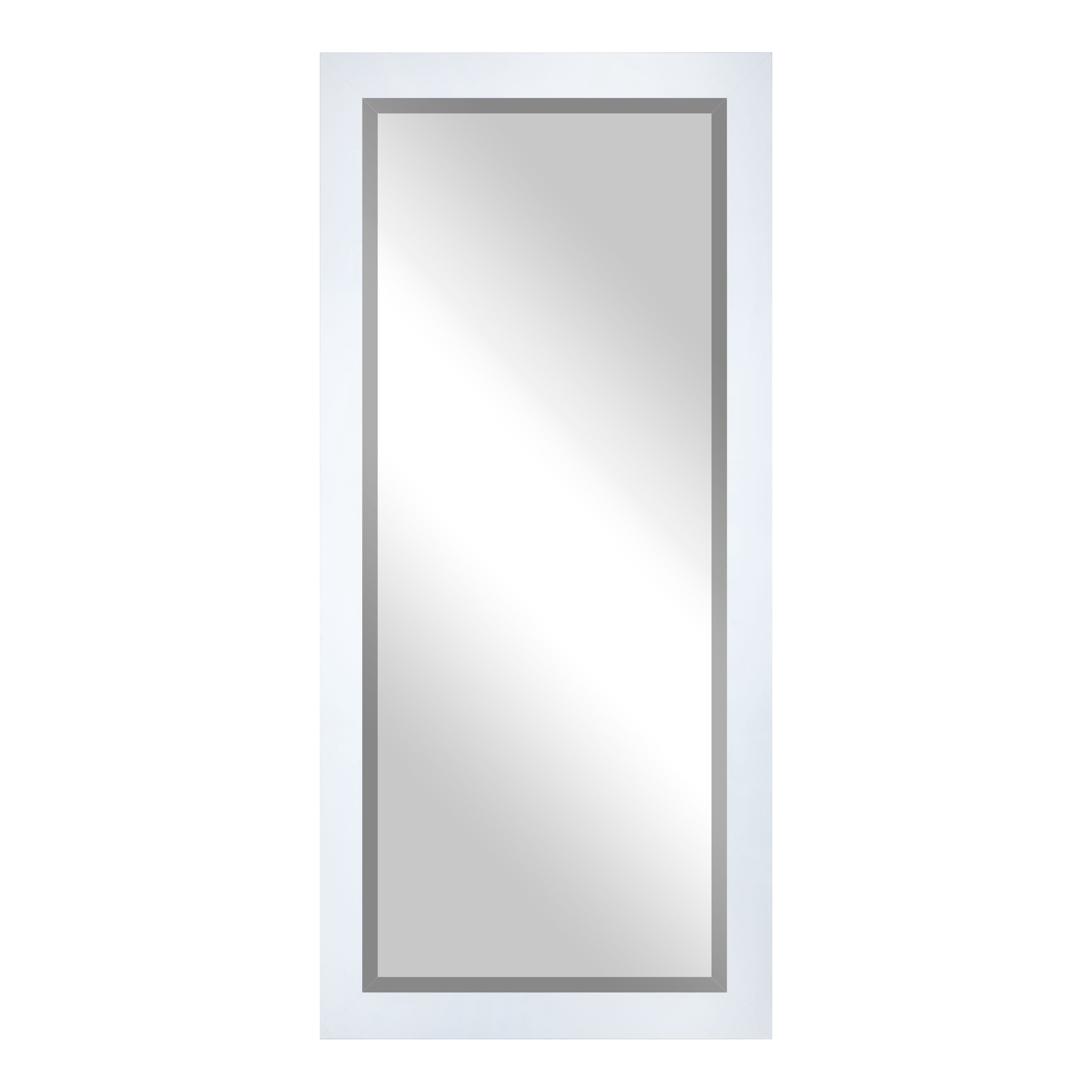 Rayne Beveled Full Length Wall Mirror 65.5"x32" Floor Mirror Matte White