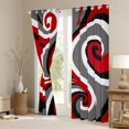 thumbnail image 3 of Homewish Wave Striped Lines Blackout Curtains Set of 2 (52x84 Each),Bohemain Geometric Window Curtains,Red Gray Black Curtains and Drapes For Teens,Super Cozy Room Decor, 3 of 6