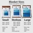 thumbnail image 4 of Abstract Art Flannel Blanket for Bed,Travel and Camping, Modern Ocean Waves Blue Ombre Painting Style Super Soft Cozy Blanket for All Seasons 32"x48", 4 of 7