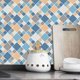 thumbnail image 4 of 6 piezas de azulejos a cuadros azules y amarillos (20*20CM) - Azulejos autoadhesivos para cocina, salón, baño y decoración del hogar autoadhesivos, 4 of 5