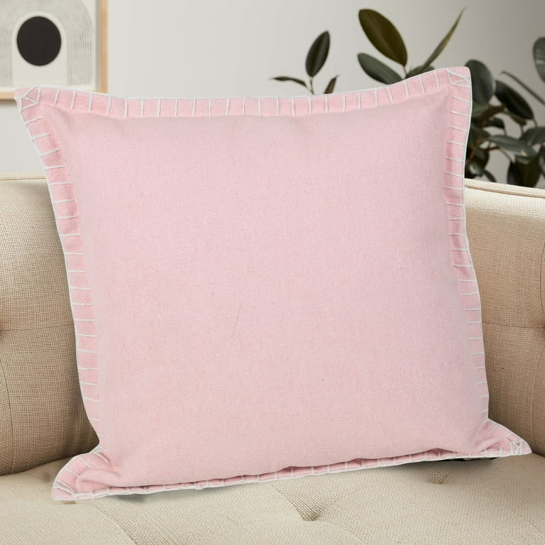 Linen Solid Light Pink Throw Pillow Cover With Zipper, Neutral Layering  Cushion Sham Cases for Modern Farmhouse, Tay Blush 