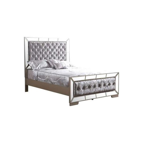Glory Furniture Hollywood Hills Full Panel Bed in Silver Champagne
