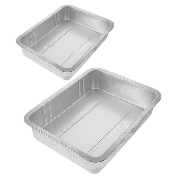 Hemoton 2-Pack Oil Drain Pans Set - Waste Oil Collection Trays, Convenient Drip and Splash Pads for Easy Oil Disposal