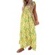 thumbnail image 2 of VISgogo Vestido largo de verano floral para mujer, manga con volantes, corte bajo, línea A, vestido de playa bohemio VISgogo  moda, 2 of 5