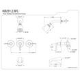 thumbnail image 3 of Kingston Brass KB232FL Royal Three-Handle Tub and Shower Faucet, Polished Brass, 3 of 3