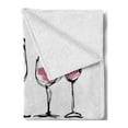 thumbnail image 2 of Alcohol Soft Flannel Fleece Throw Blanket, Watercolor Sketch Style Alcohol Glasses of Wine Composition Print, Cozy Plush for Indoor and Outdoor Use, 50" x 60", Dried Rose White, by Ambesonne, 2 of 5