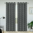 thumbnail image 2 of Easy-Going 2 Panels Set Phoenix Flower Printed Curtains with Grommet Room Darkening Blackout Curtains, Gray, 52x72 in, 2 of 7