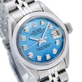 thumbnail image 3 of Pre-Owned Rolex Datejust 26MM 6916 Blue Mother of Pearl Diamond Dial Smooth Bezel Stainless Steel Jubilee Bracelet, 3 of 8