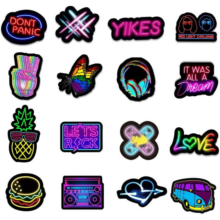  Neon Stickers for Adults Teens 50PCS, Glueewee Positive  Graffiti Stickers for Laptop Water Bottles Vinyl Waterproof Inspirational  Stickers Cool Stickers : Electronics