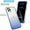 thumbnail image 6 of iPhone 12 Pro Case, Takfox Anti-Scratch Shockproof 2-in-1 Hybrid Impact Gradient Transparent Back TPU Cover w/ [2 Pack] Tempered Glass Screen Protector Bumper Clear Phone Cases for iPhone 12, Blue, 6 of 8
