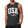 thumbnail image 2 of Men's USA Patriotic Tank Top with American Flag Graphic and Sleeveless Design Featuring Bold Print for Independence Day 2026 Memorial Day Dark Gray M, 2 of 4