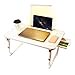 thumbnail image 3 of Laptop Desk for Bed Lap Desk with LED Desk Light, Adjustable Tablet Bed Table with Foldable Legs Storage Drawer, Breakfast Serving Tray Folding Laptop Stand Reading Holder for Sofa Couch Floor (WHITE), 3 of 4
