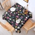 thumbnail image 2 of Black Daisy Flower Colorful Blooms Pattern Square Tablecloth,Waterproof Square Table Cover,Wipeable Spillproof Washable Table Cover for Home Kitchen Party Decor 42"X42"(107x107cm), 2 of 6