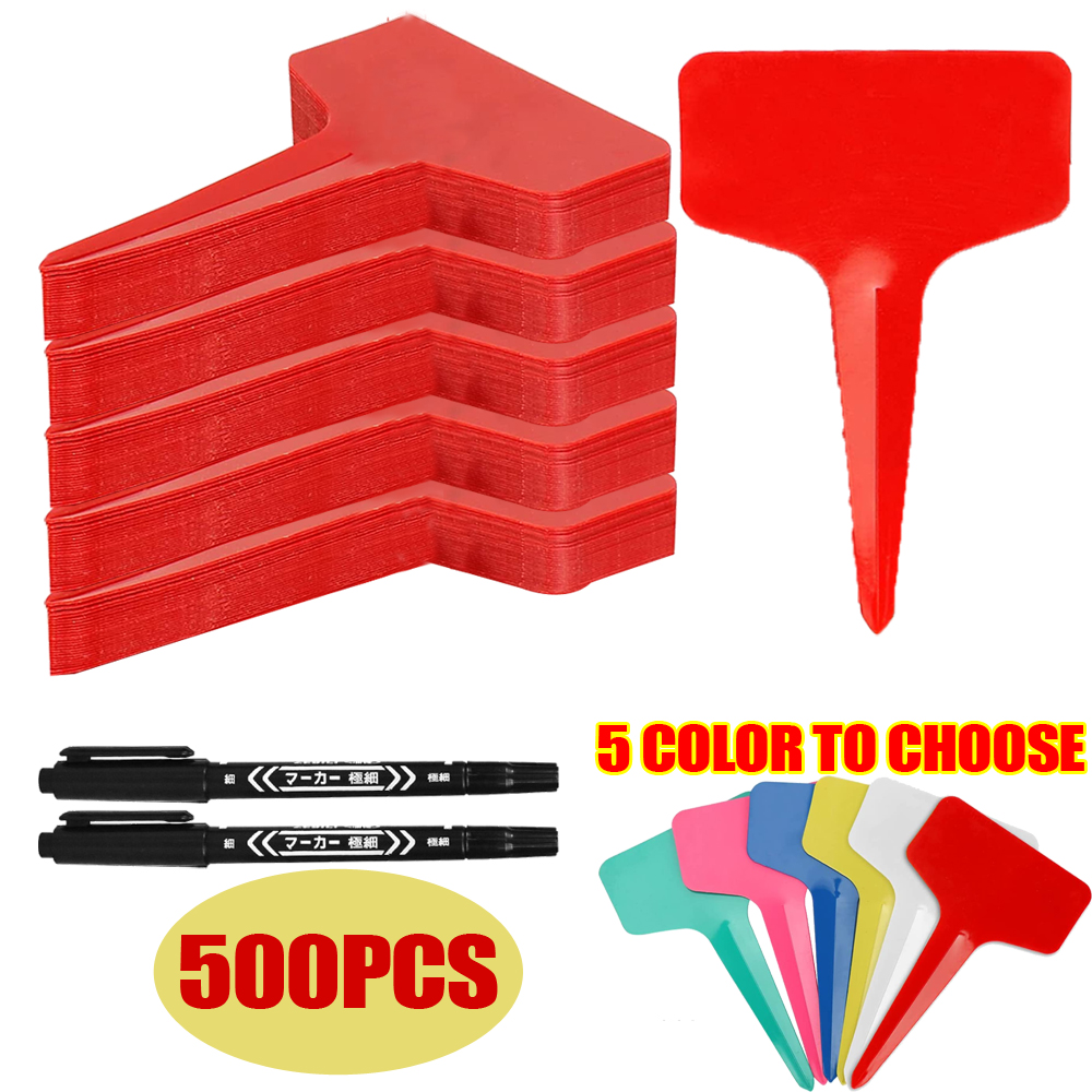 Plastic Plant Labels 500 Pack, 4", TType Plant Tags, Garden Labels