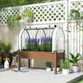 thumbnail image 2 of Outsunny Jardinière Surélevée avec Housse de Serre PE, Brun, 2 of 10