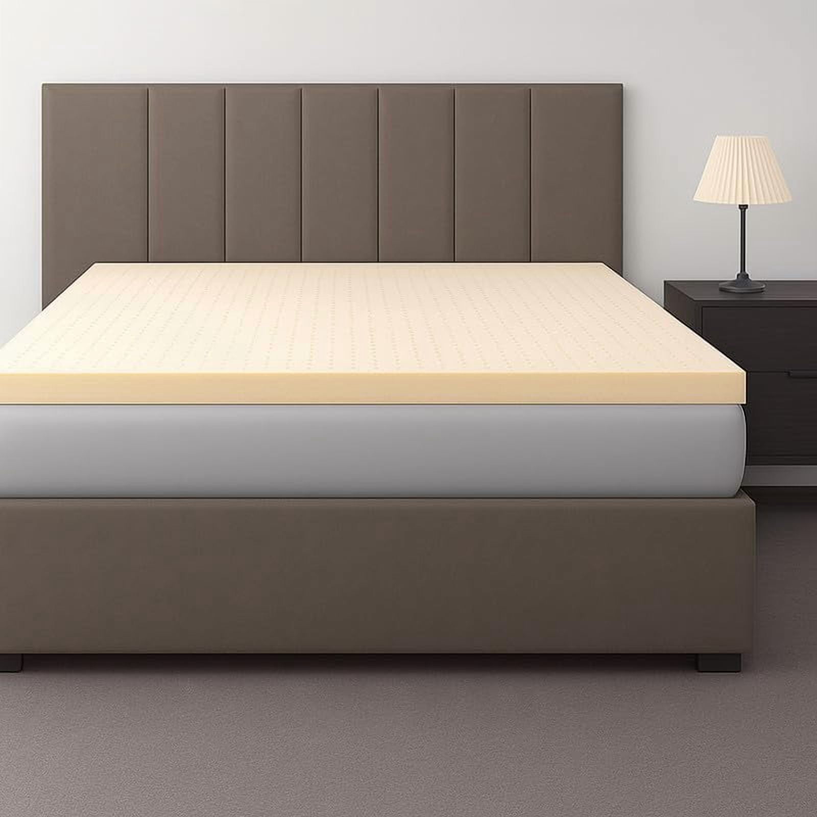 ORGANIC TEXTILES Organic Latex Mattress Topper, GOLS Certified - Bamboo Cover, No Zipper - (2" Queen - Firm)