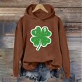 thumbnail image 2 of Nouveau & Tendance! FUNUONY Sweat à Capuche pour la Saint-Patrick Mode Féminine Col Rond Quatre Pulls Imprimés Manches Longues Café S, 2 of 4