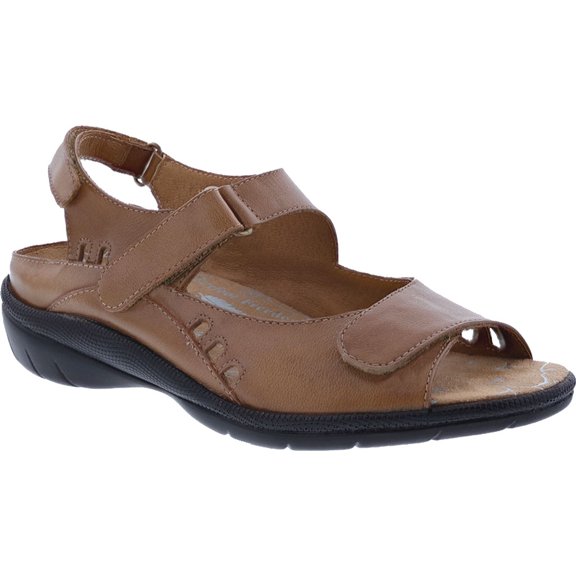 Women's Drew Tide Hook and Loop Sandal Cognac Leather 6.5 W