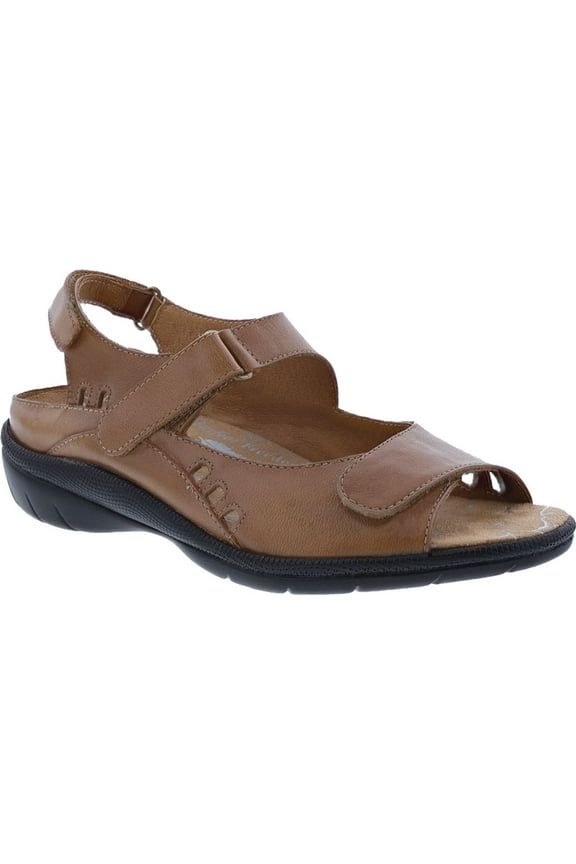 Women's Drew Tide Hook and Loop Sandal Cognac Leather 5.5 WW