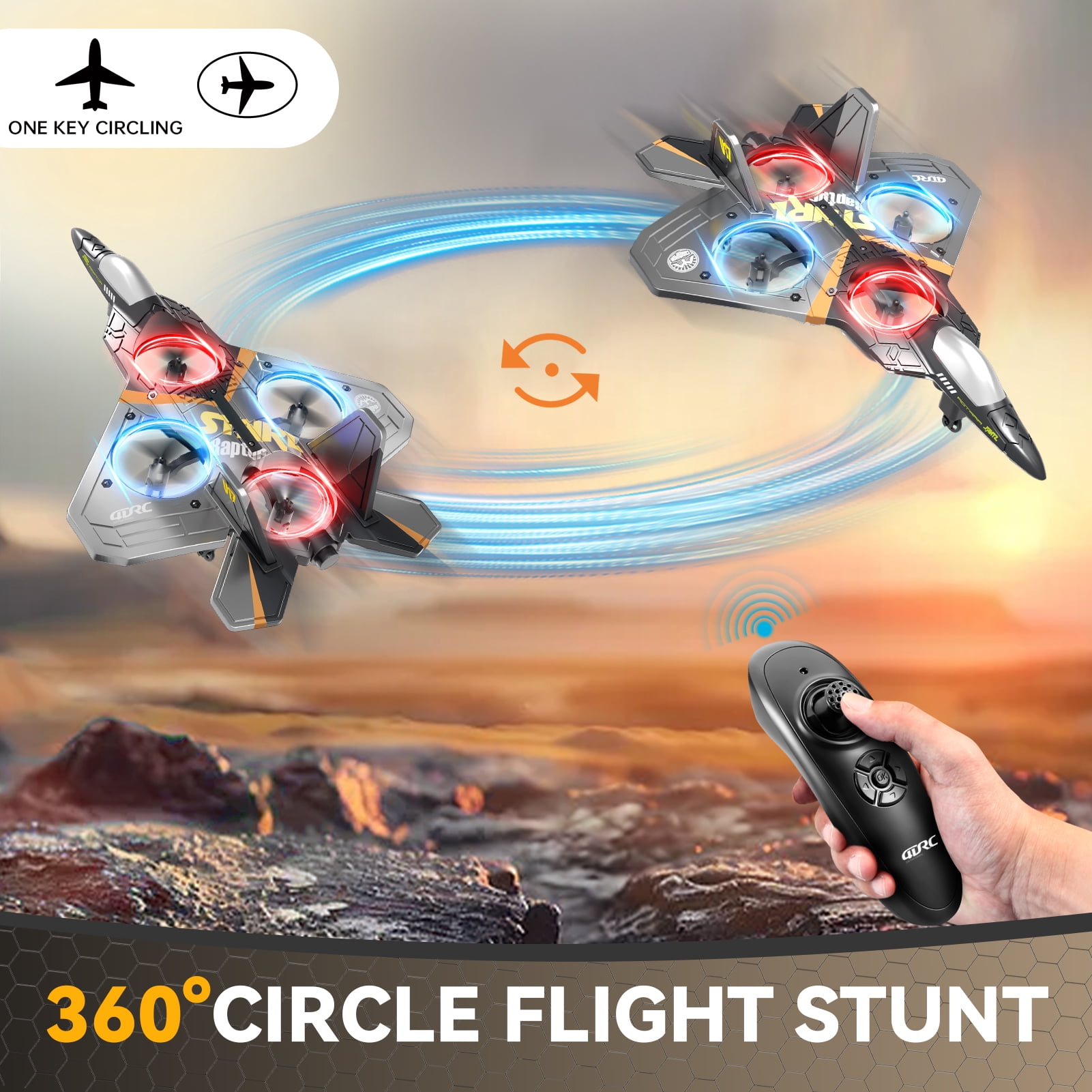 4DRC Drone RC Aircraft Remote Control Foam Glider RC Glider Plane Fixed Wing Airplane Toys for Kids Beginners Adults,Silver