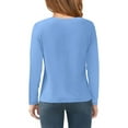 thumbnail image 2 of TQWQT Long Sleeve Blue Shirts for Girls Toddler Basic Shirts Size 10-12 Kids Crewneck Tshirts Cute Girls Tops Tween Girls Clothes 120, 2 of 5