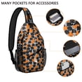 thumbnail image 2 of Sling Backpack,Halloween Black Cat Pumpkin Pattern Sling Bag with Water Bottle Holder,Waterproof Sling Bag for Men/Women with Headphone Jack for Hiking,Travel, 2 of 6