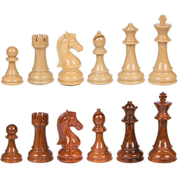 Nero Haute Teneur en Polymère Extra Lourd Poids Lourds Pièces Chess avec 4,25 Pouces Roi et Reines Supplémentaires, Pièces Seulement, Pas de Planche