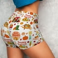 thumbnail image 5 of Yiaed Fall Farm Pumpkin Print Women's Athletic Shorts Running Shorts Sporty Short High Waisted Elastic Workout Shorts for Yoga Gym Running & Sports -XX-Large, 5 of 8