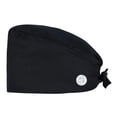 thumbnail image 5 of HNMKIU Unisex Fashion Solid Print Work Hat Casual Scrub Cap With Button for Nursing 3PCS Black,One Size, 5 of 6
