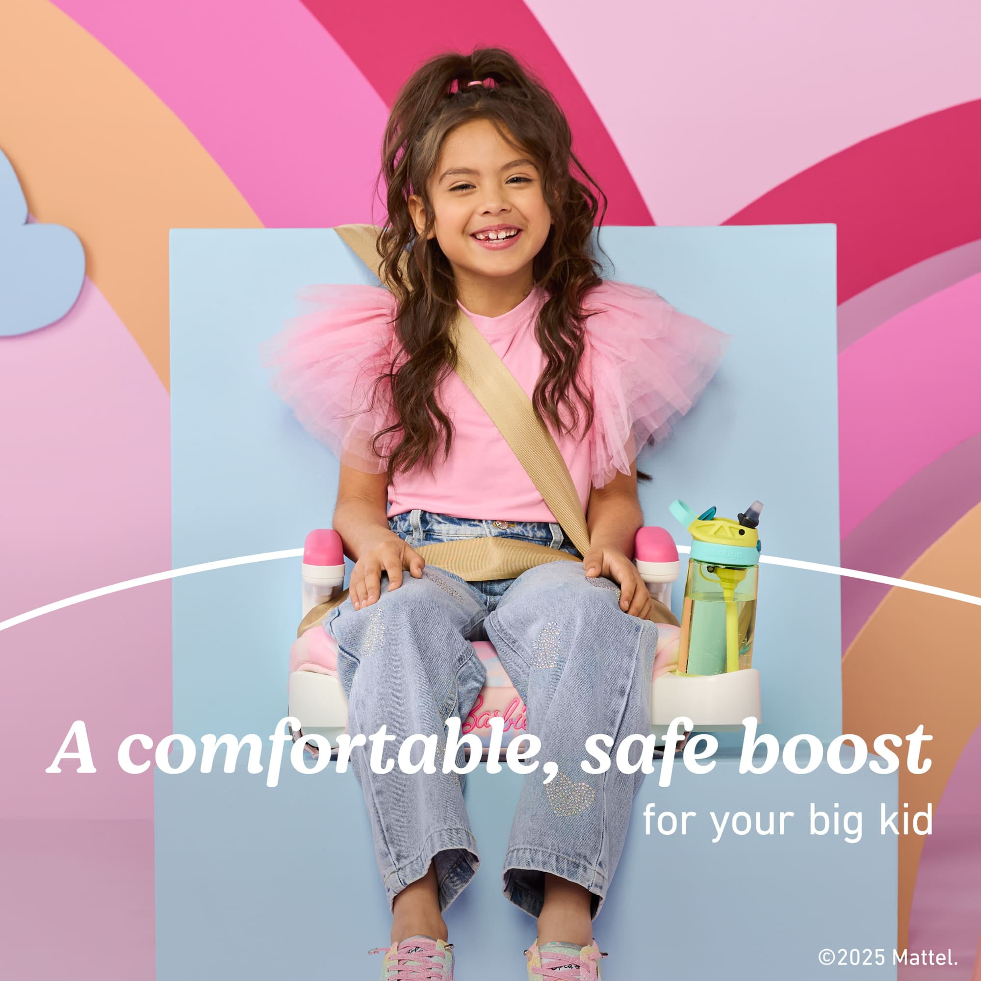 Graco Turbobooster 2.0 Backless Booster Seat, Barbie Paint, Pink