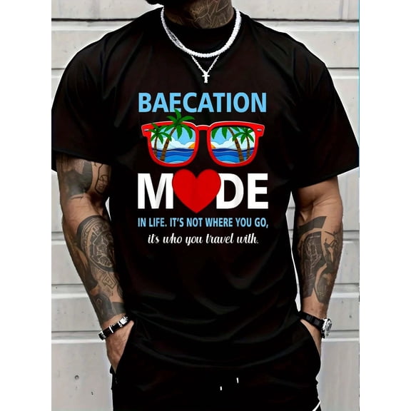 100% Cotton Couples Trip Matching Summer Vacation Baecation Mode-Vibes T-Shirt Women's Men Graphic Tee