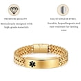 thumbnail image 4 of Vagzen Stainless steel Medical Alert ID Bracelet for Men, Engraved Penicillin Allergy,Gold, 4 of 4
