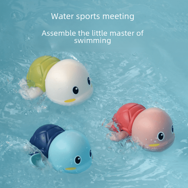 Juguetes de baño para bebés, niños jugando en el agua, patito amarillo pequeño, nadando, bebés, niños jugando en el agua, patito pequeño, tortuga pequeña, niños y niñas