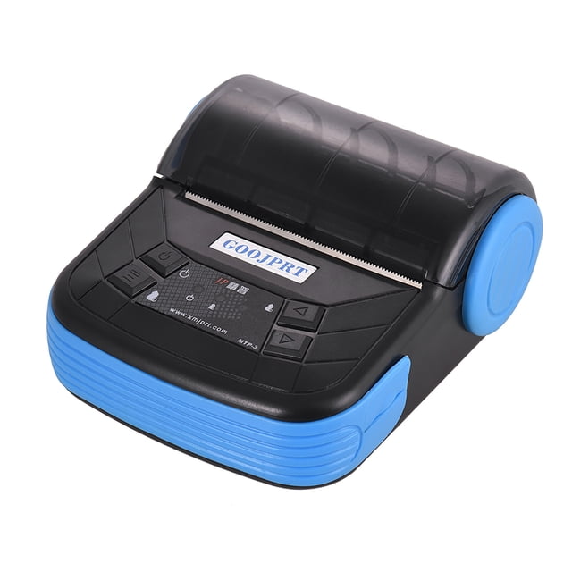 GOOJPRT MTP-3 Compact Bluetooth Thermal Printer for Receipts, Labels, and Barcodes, 80mm Paper Width, Blue, Global Voltage 110-240V, Fast 50mm/s Printing Speed
