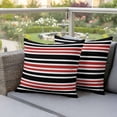 thumbnail image 5 of 2 Pack Outdoor Waterproof Throw Pillows, Black Red Contrast Monochromatic Tones Decorative Square Pillow Case Patio Pillows for Chair Couch Sofa 18x18in, 5 of 9