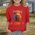 thumbnail image 1 of Cowsor Girls Sweatshirts Kids Cute Graphic Crewneck Pullover Tops Xmas Long Sleeve Holiday Shirts, 1 of 4