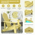 thumbnail image 4 of Gymax Chaise de Patio, Résistante aux Intempéries, à Lattes, de Style Adirondack, avec Porte-Gobelet, Jaune., 4 of 8